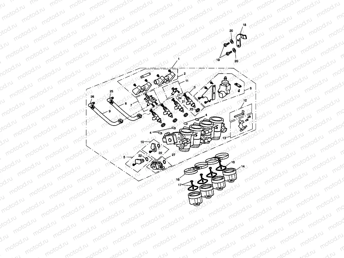 Throttles,Injectors & Fuel Rail