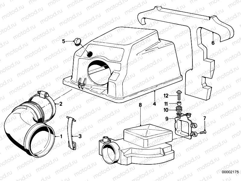 Top air cleaner housing/air-flow sensor