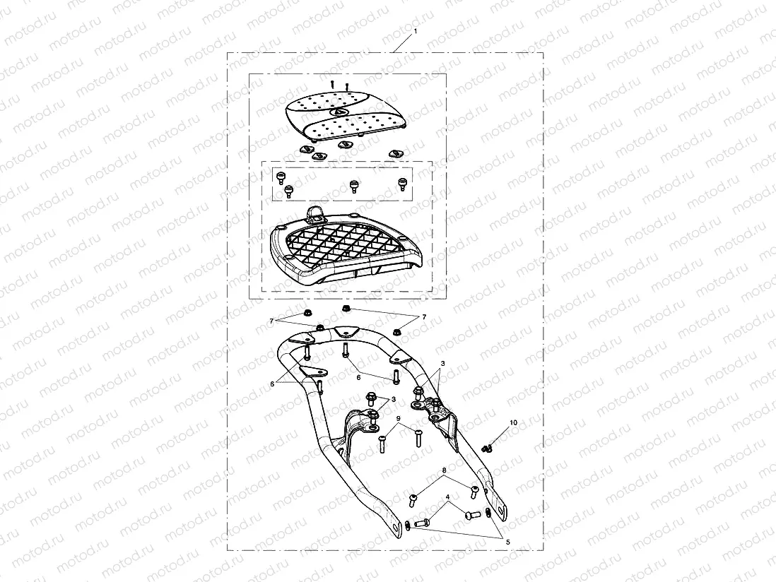 Top Box Mounting Kit, Black