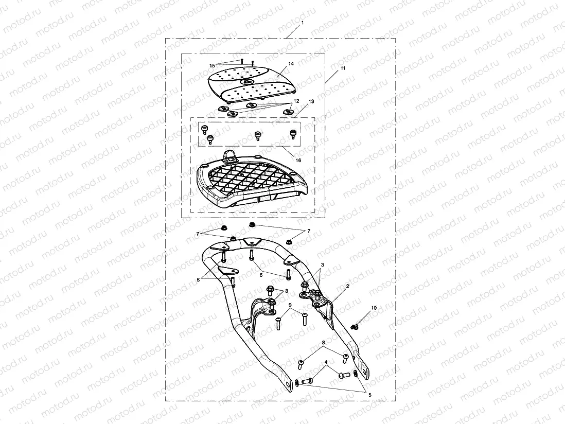 Top Box Mounting Kit, Chrome