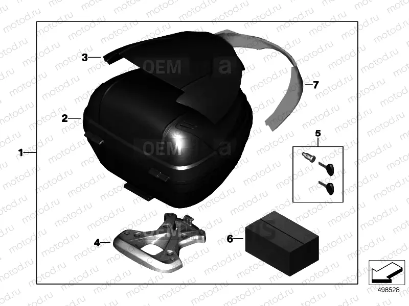 TOPCASE LIGHT 29L WITH ADAPTER PLATE
