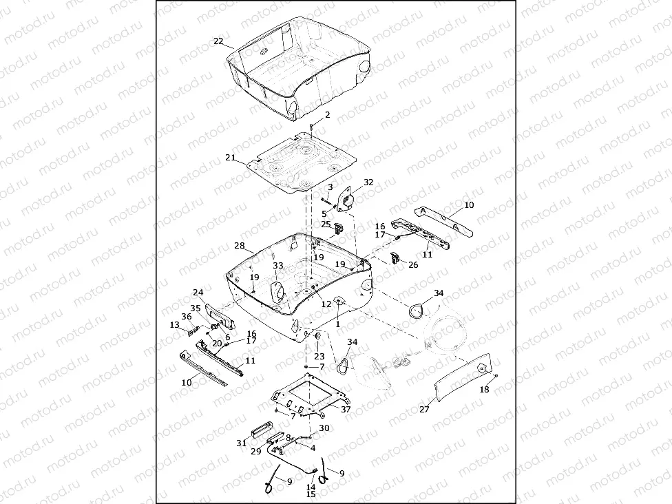 TOUR-PAK (BOTTOM) - FLHTCUTG (2 OF 2)