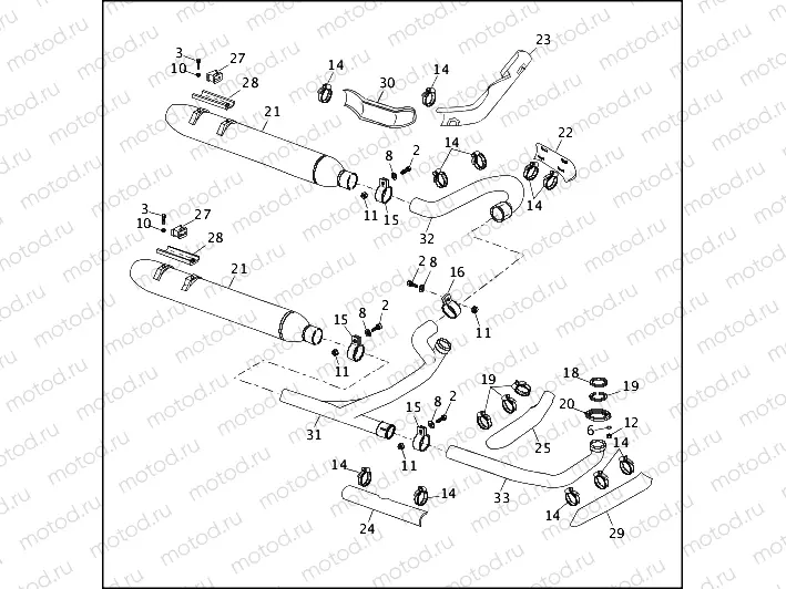 TOURING EXHAUST SYSTEM - FXRP
