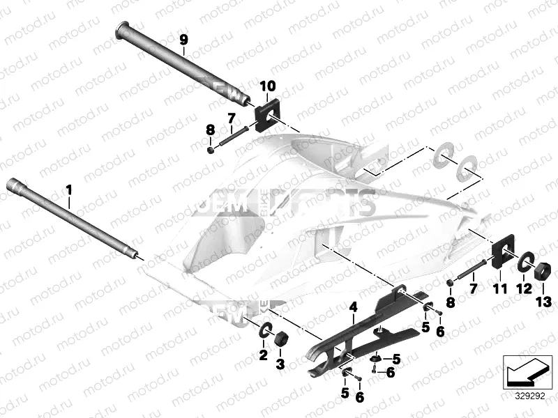 TRAILING ARM - MOUNTED PARTS