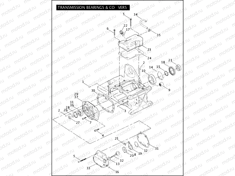 TRANSMISSION BEARINGS & COVERS (2 OF 2)