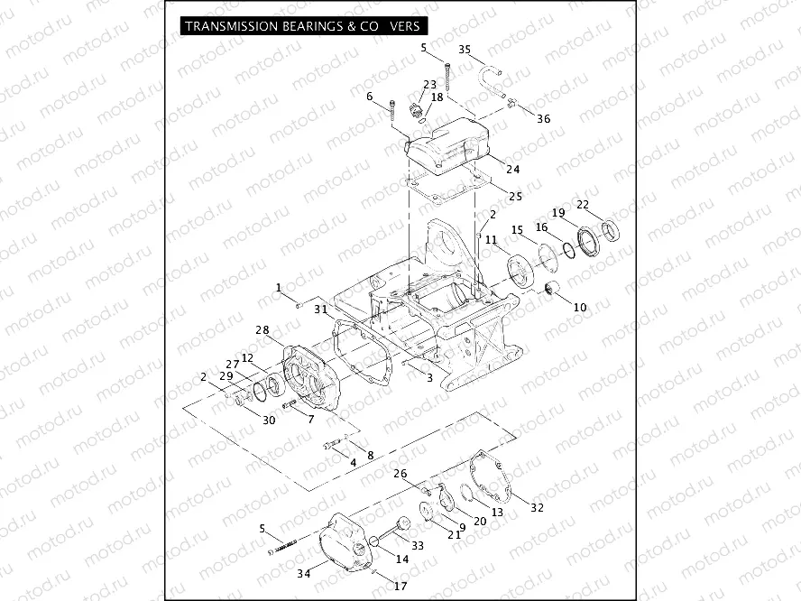 TRANSMISSION BEARINGS & COVERS