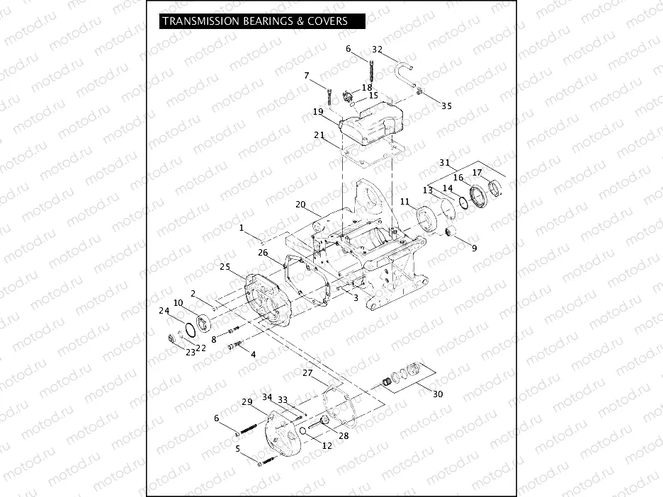 TRANSMISSION BEARINGS & COVERS
