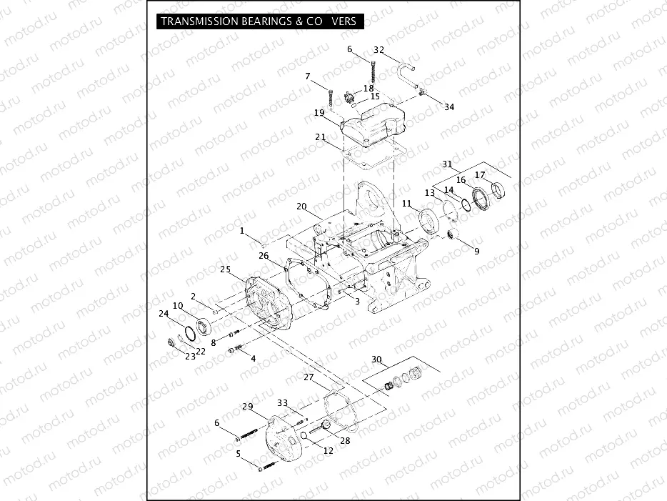 TRANSMISSION BEARINGS & COVERS