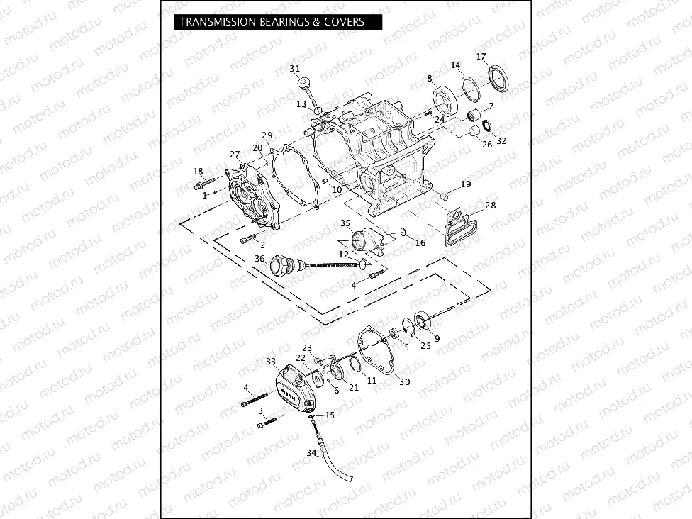 TRANSMISSION BEARINGS & COVERS