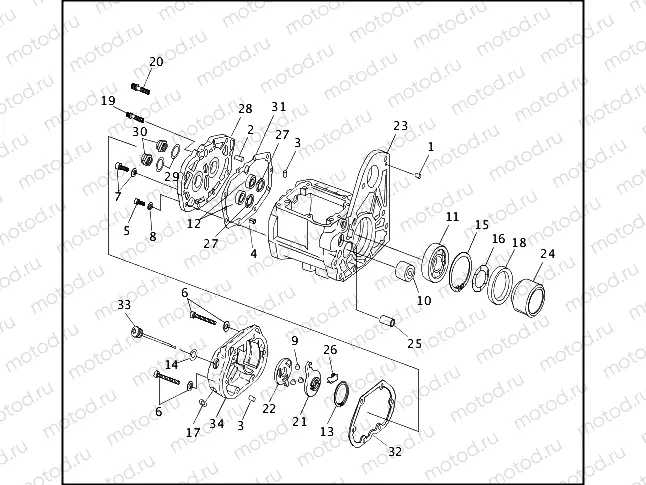 TRANSMISSION BEARINGS & SIDE COVERS