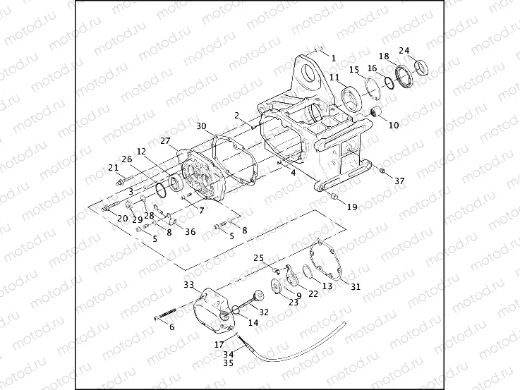 TRANSMISSION BEARINGS & SIDE COVERS