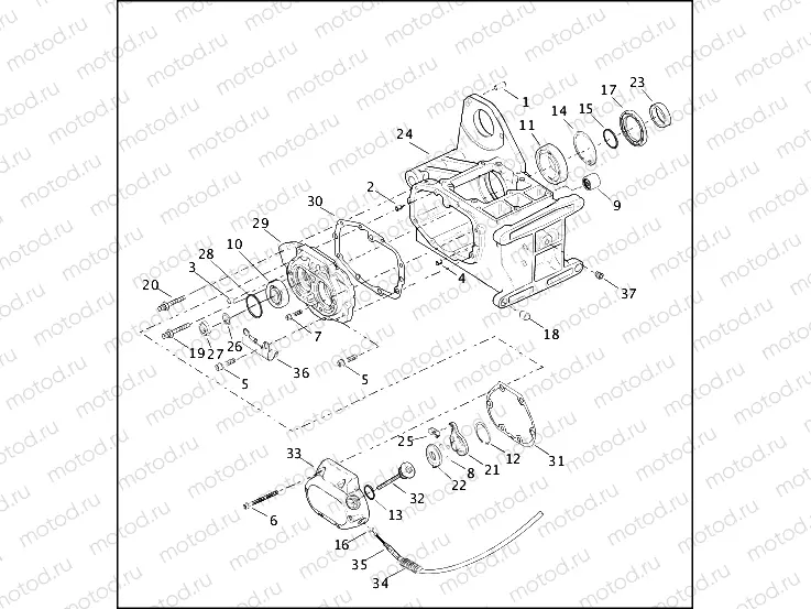 TRANSMISSION BEARINGS & SIDE COVERS