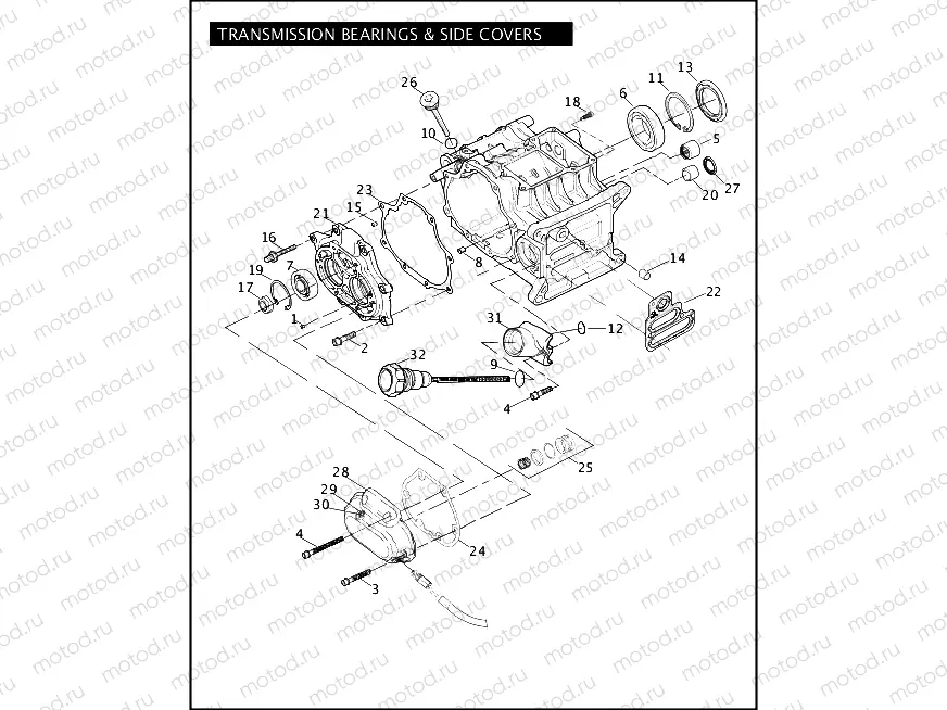 TRANSMISSION BEARINGS & SIDE COVERS