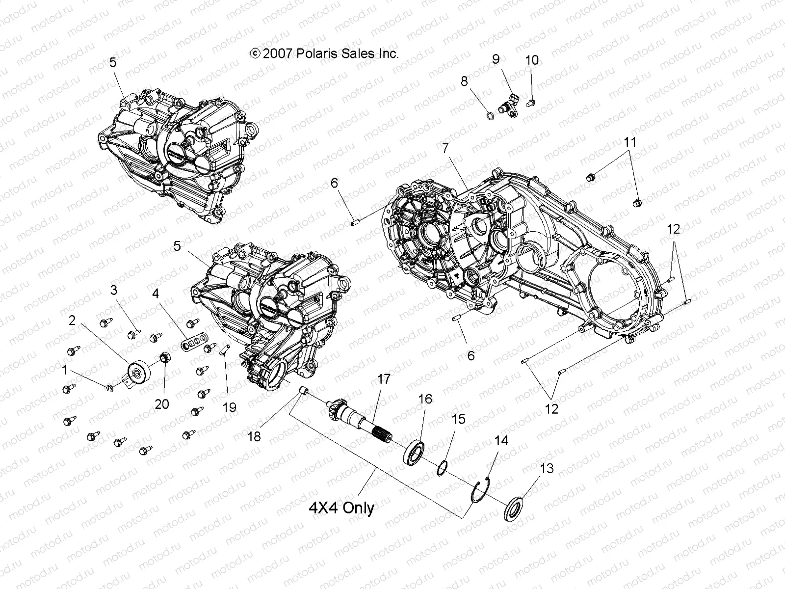 TRANSMISSION CASES - A07LB27FA/LH27FB (49ATVTRANSCVR07HAWK) | TRANSMISSION CASES - A07LB27FA/LH27FB (49ATVTRANSCVR07HAWK)