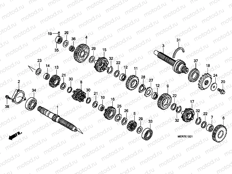 TRANSMISSION E-15-1 (CBF600S8 / SA8 / N8 / NA8)