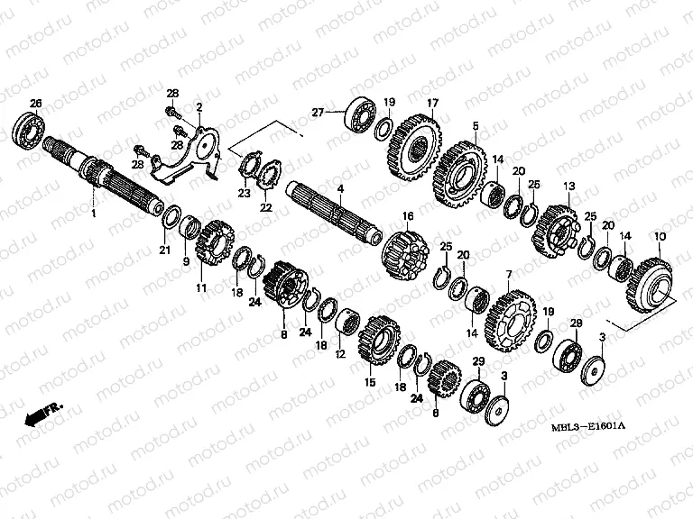 TRANSMISSION E-16-1 (NT650V2 / 3/4/5)