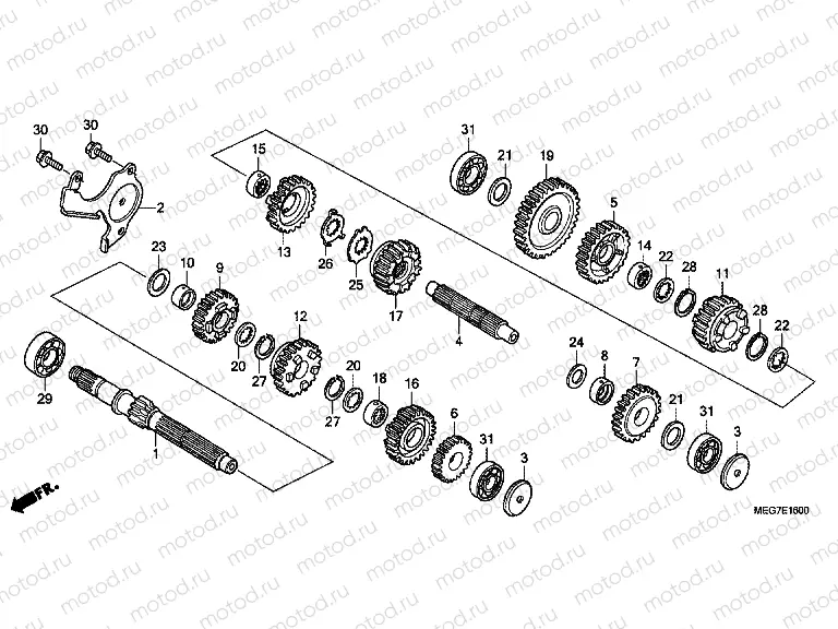 TRANSMISSION E-16 (VT750C2B / C2S / CS / C / CA)