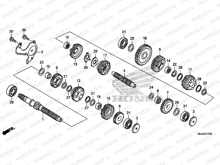 TRANSMISSION E-17 (VT750CS / C2B / C2S / C)