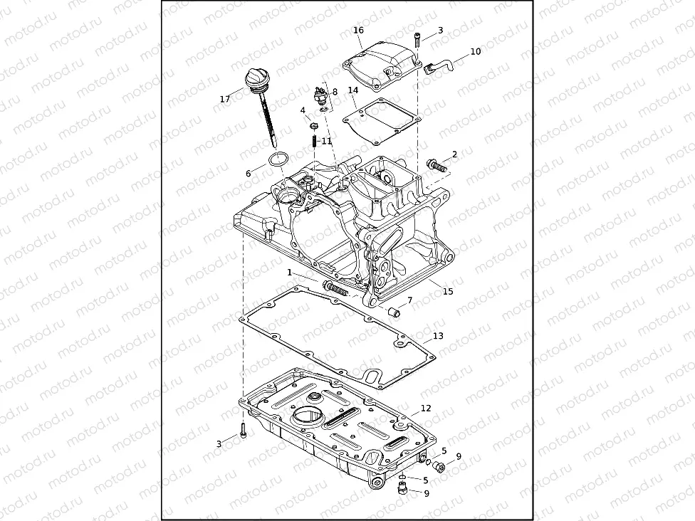 TRANSMISSION HOUSING, COVER AND OIL PAN