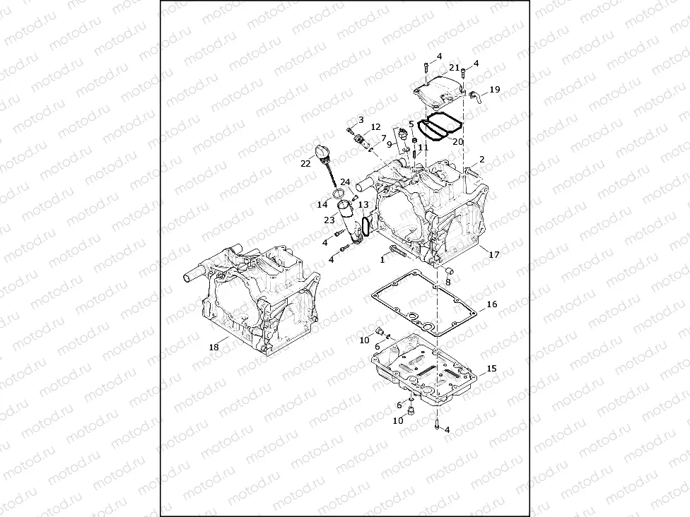 TRANSMISSION HOUSING, TOP COVER AND OIL PAN