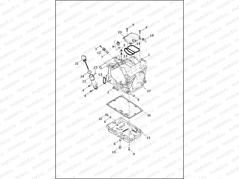 TRANSMISSION HOUSING, TOP COVER AND OIL PAN