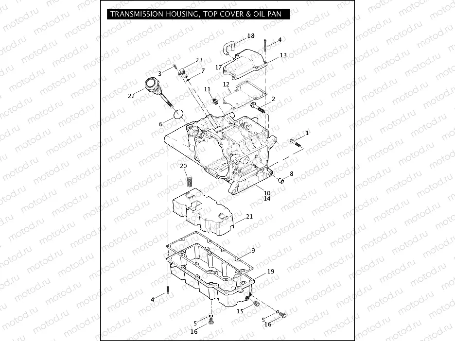 TRANSMISSION HOUSING, TOP COVER & OIL PAN