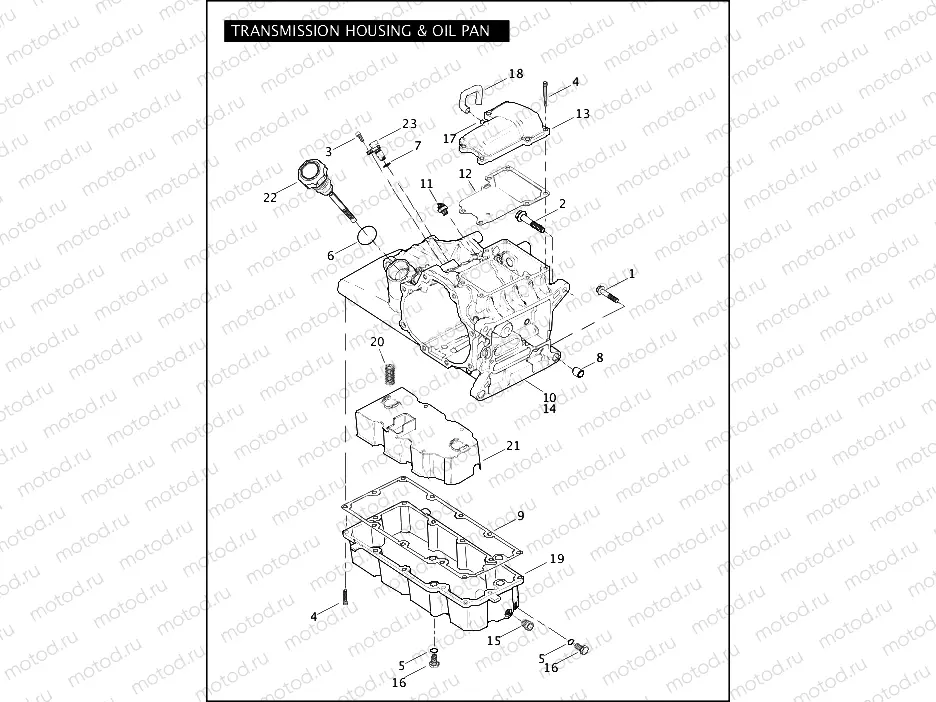 TRANSMISSION HOUSING, TOP COVER & OIL PAN