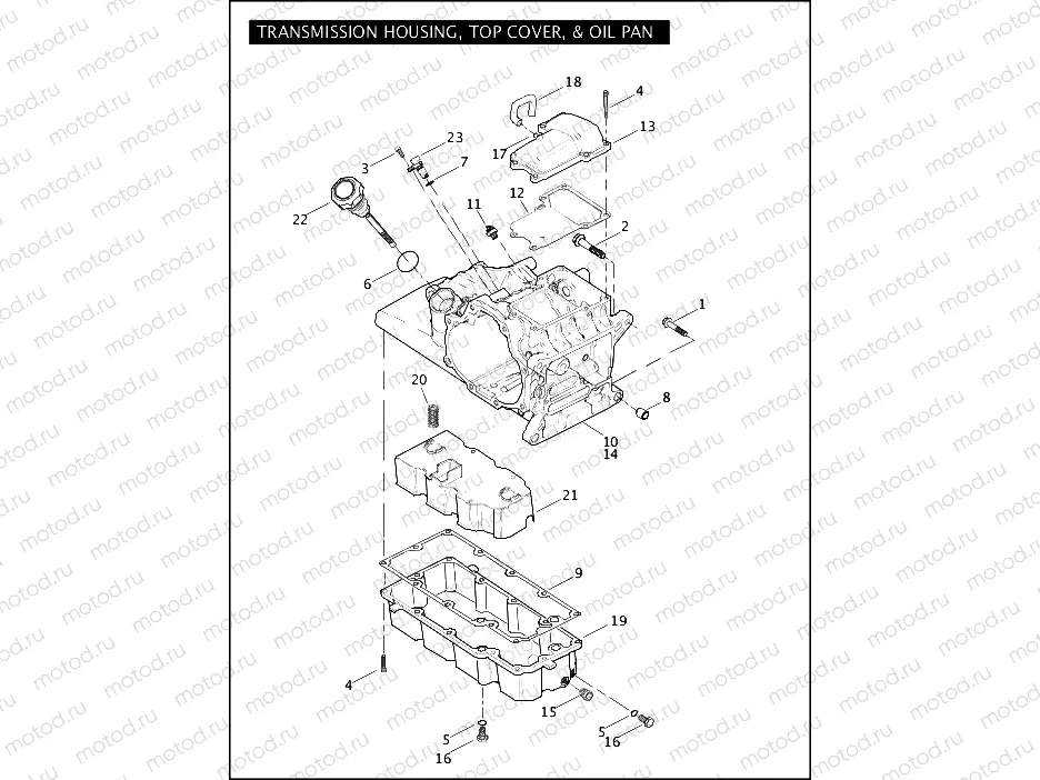TRANSMISSION HOUSING, TOP COVER & OIL PAN