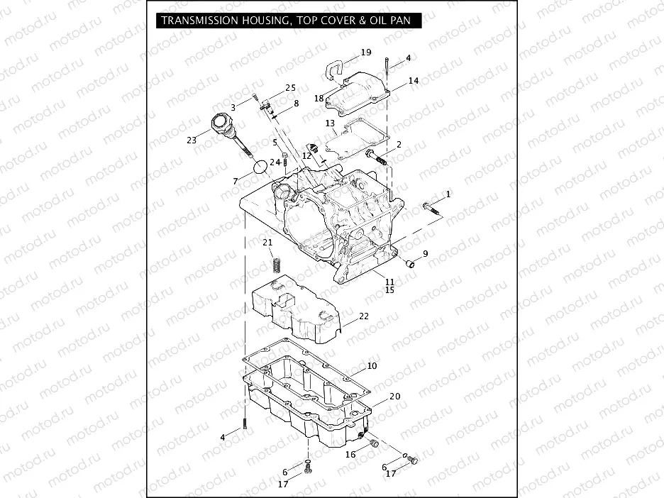 TRANSMISSION HOUSING, TOP COVER & OIL PAN