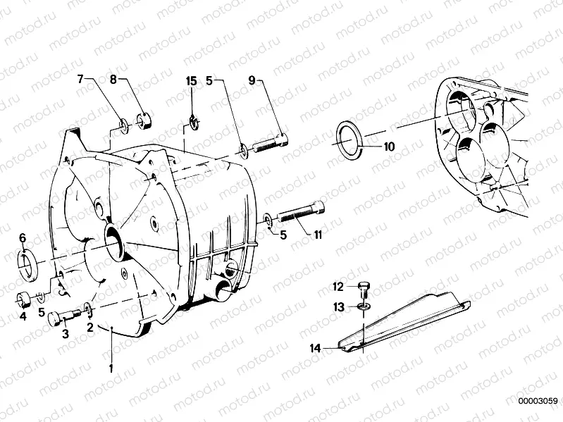 Transmission hous./mount. parts/gaskets