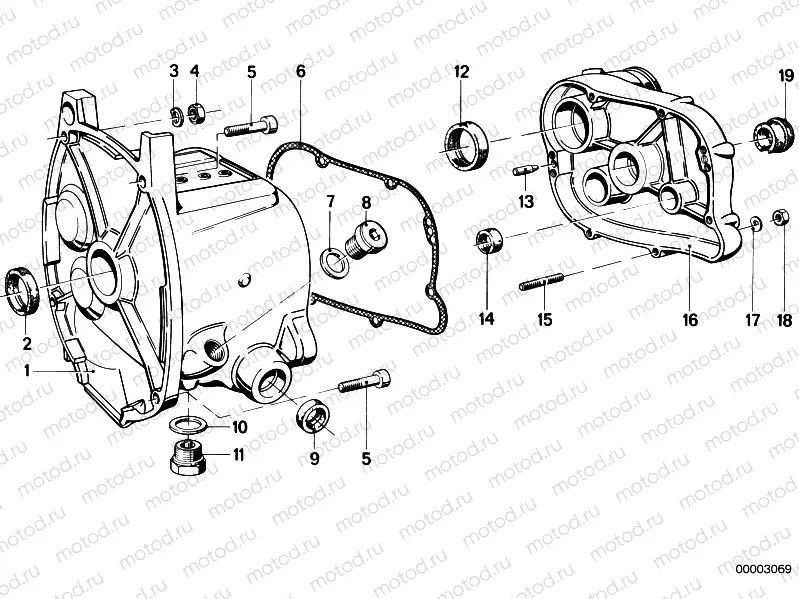 Transmission hous./mount. parts/gaskets