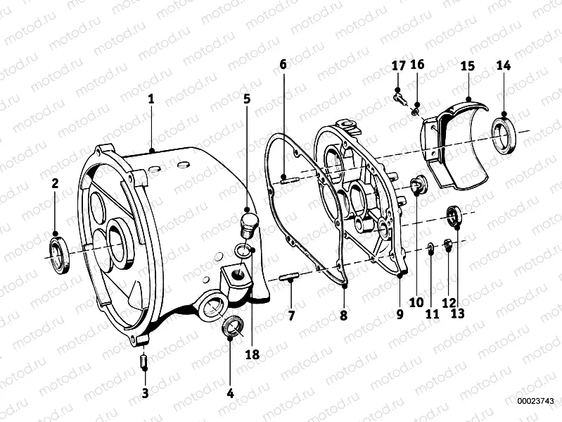 Transmission hous./mount. parts/gaskets