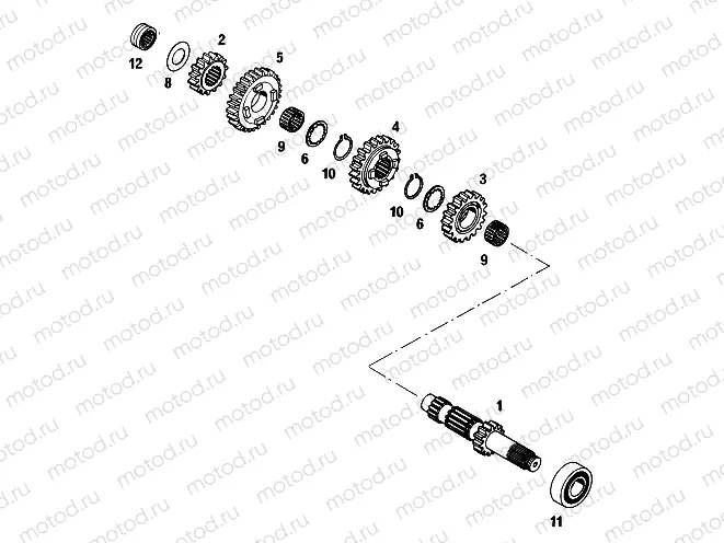 TRANSMISSION I - MAIN SHAFT