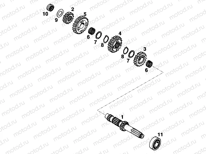 TRANSMISSION I - MAIN SHAFT