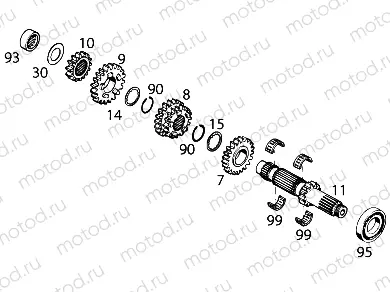 TRANSMISSION I - MAIN SHAFT