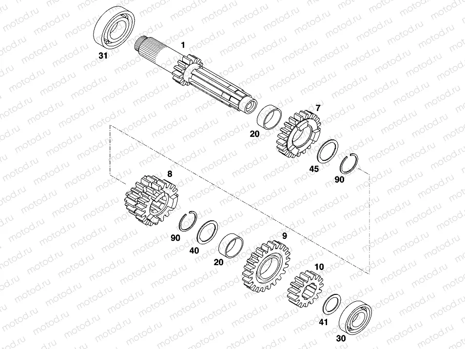 TRANSMISSION I - MAIN SHAFT