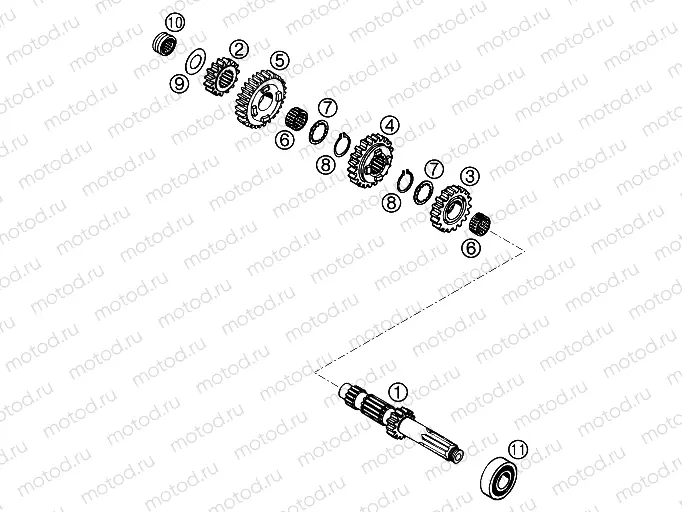 TRANSMISSION I - MAIN SHAFT