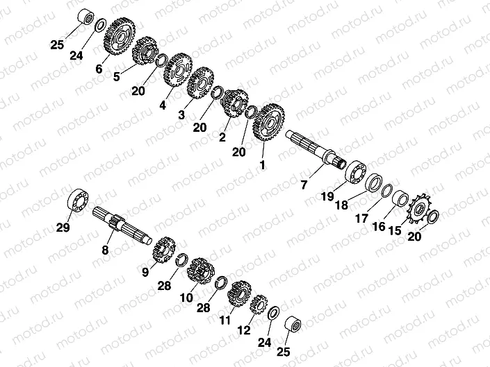 TRANSMISSION I - MAIN SHAFT