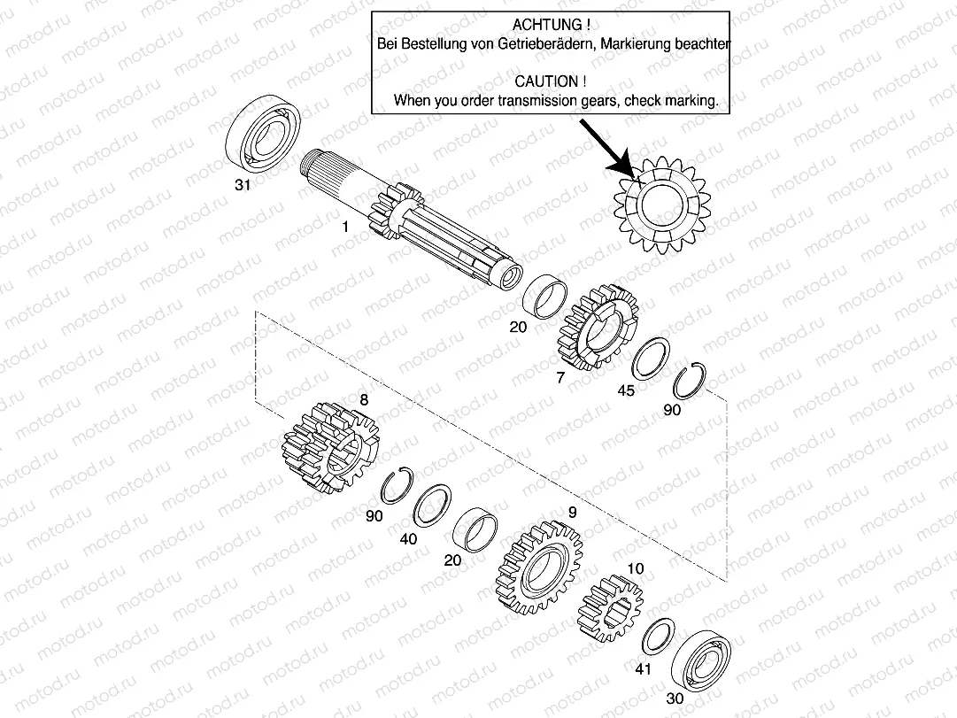TRANSMISSION I - MAIN SHAFT