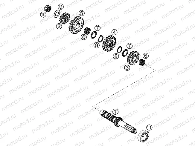 TRANSMISSION I - MAIN SHAFT