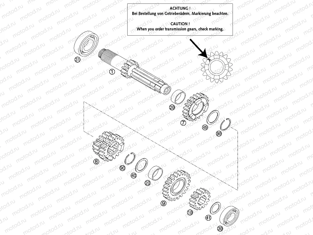 TRANSMISSION I - MAIN SHAFT