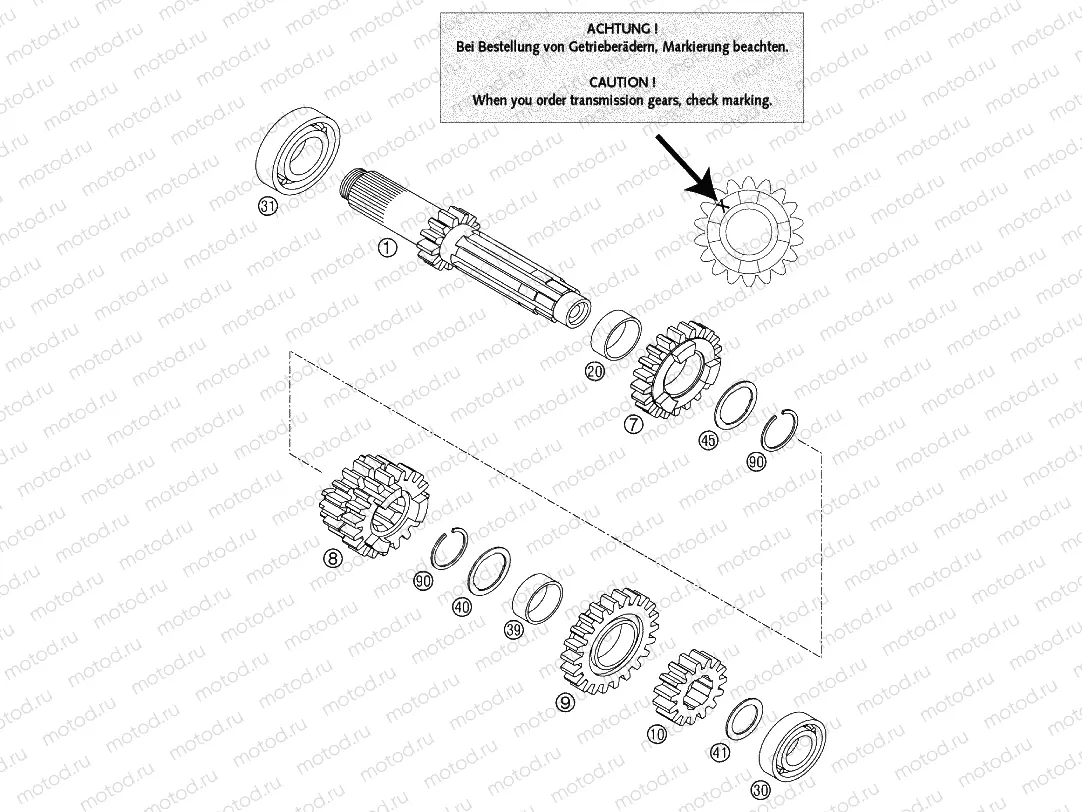 TRANSMISSION I - MAIN SHAFT