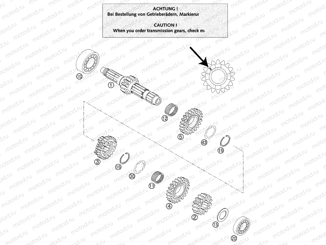 TRANSMISSION I - MAIN SHAFT