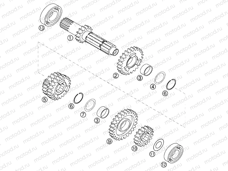 TRANSMISSION I - MAIN SHAFT