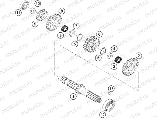 TRANSMISSION I - MAIN SHAFT