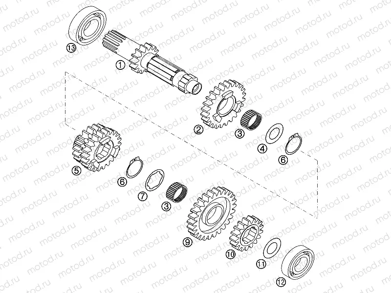 TRANSMISSION I - MAIN SHAFT