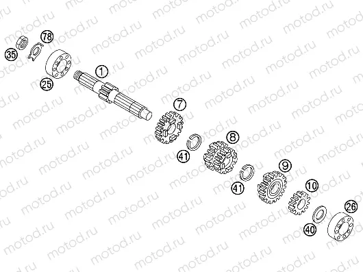 TRANSMISSION I - MAIN SHAFT