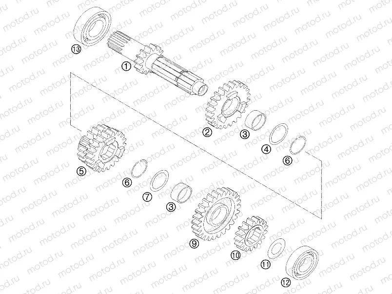 TRANSMISSION I - MAIN SHAFT
