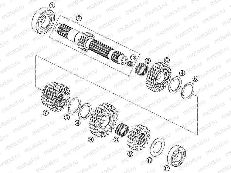 TRANSMISSION I - MAIN SHAFT