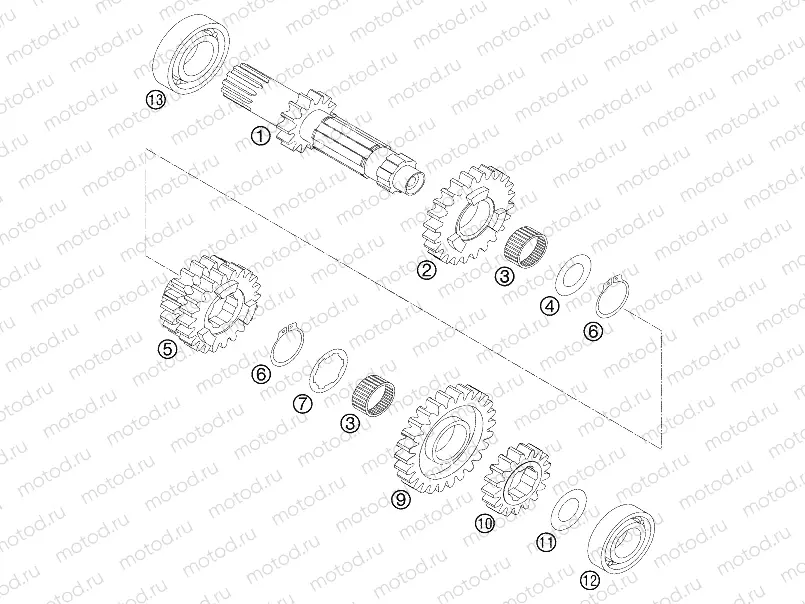 TRANSMISSION I - MAIN SHAFT